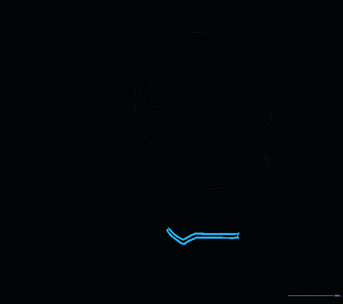 Connecting the side lines with parallel straight segments to build the mask's frame.