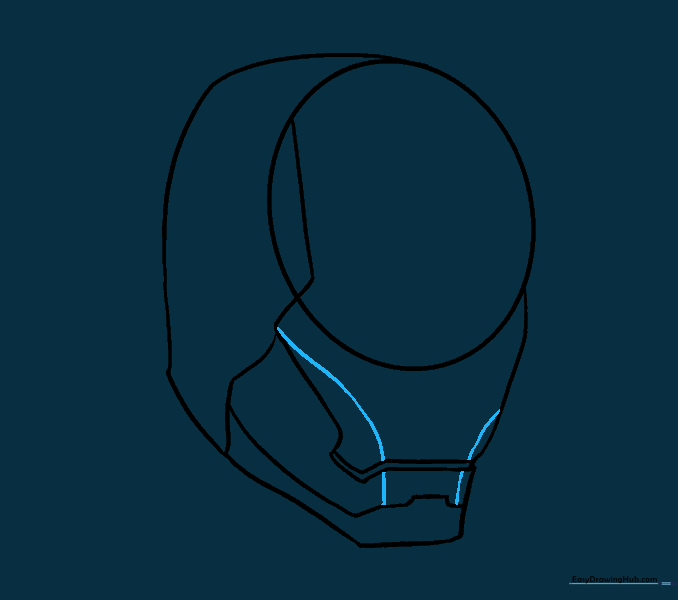 Adding curved cheekbone lines to the mask design.