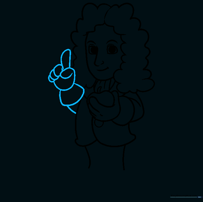 Adding the second arm and hand to the Isaac Newton drawing.