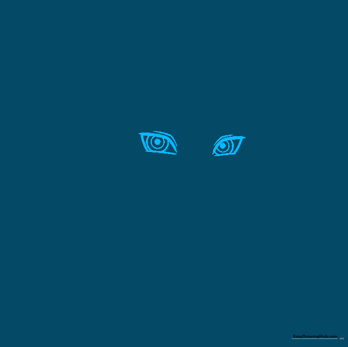 Close-up of Itachi's anime-style eyes with detailed pupils and eyelids.