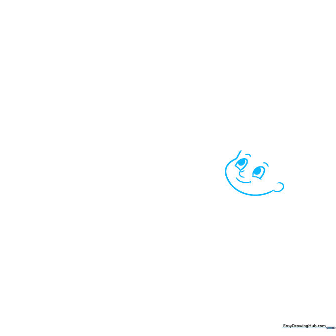 Line drawing of Jack's face showing eyes, nose, and mouth placement for a character study.