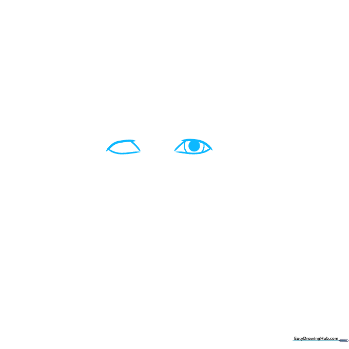 Close-up sketch of Jackie Robinson's eyes showing pupils and eyelids.