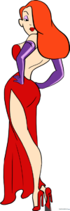 Full-body illustration of Jessica Rabbit, showcasing the final result of the drawing tutorial.