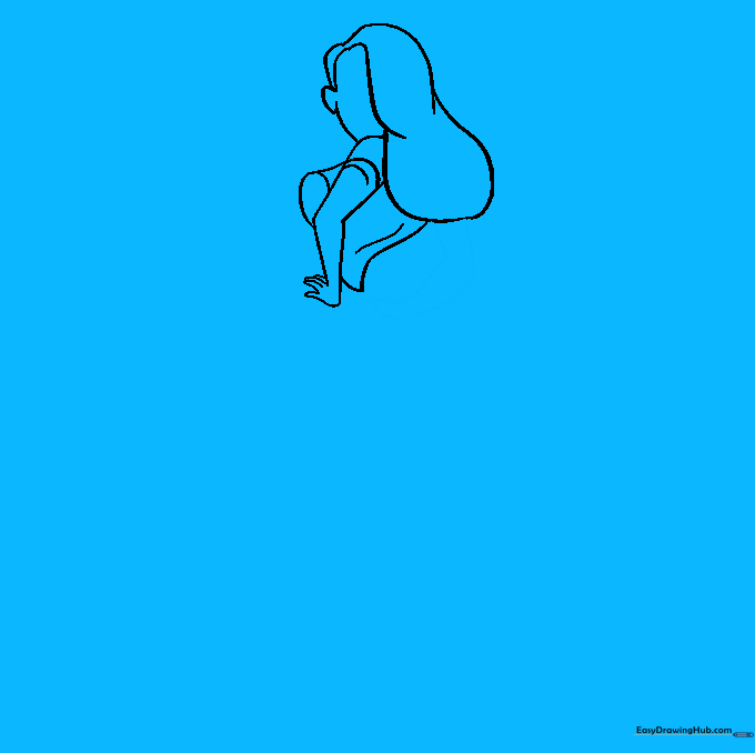 Refining the arm structure with smooth, curved lines connecting to the wrist.