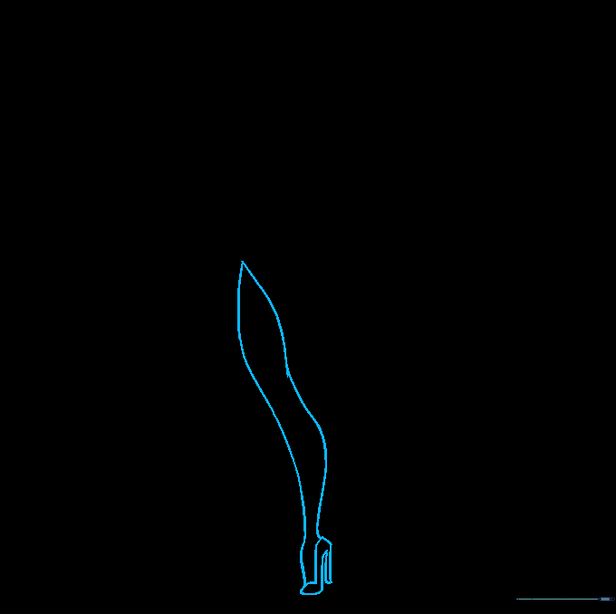 Detailing the leg with a dress slit and the outline of a high-heeled shoe.