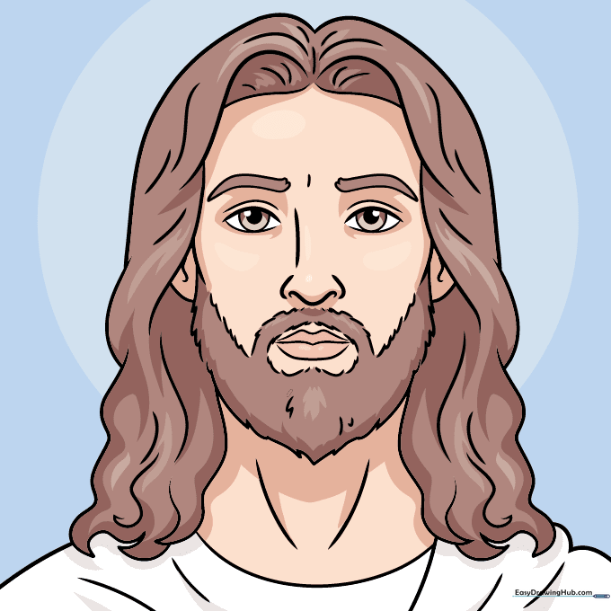 Finished, colored portrait of Jesus.
