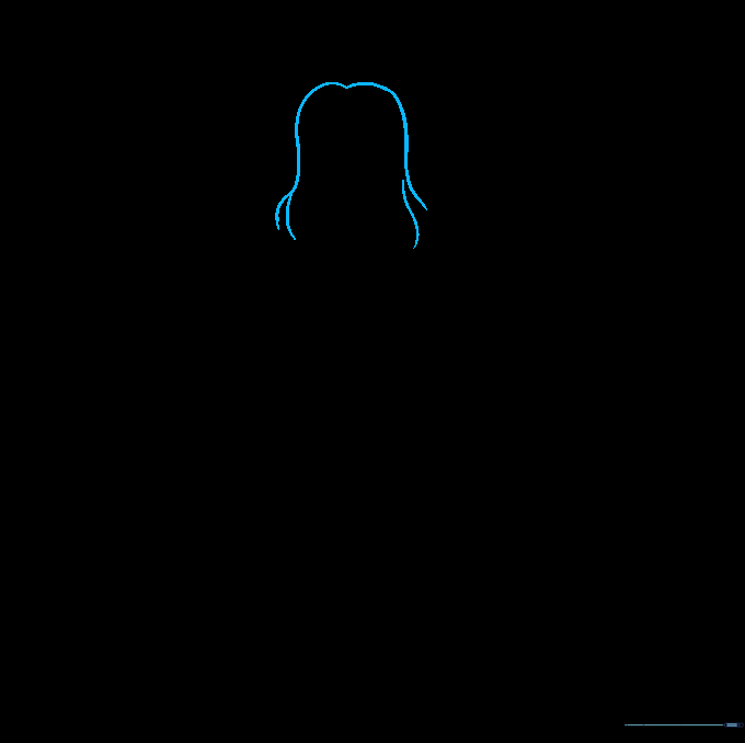 Light pencil outline of a head shape on white paper