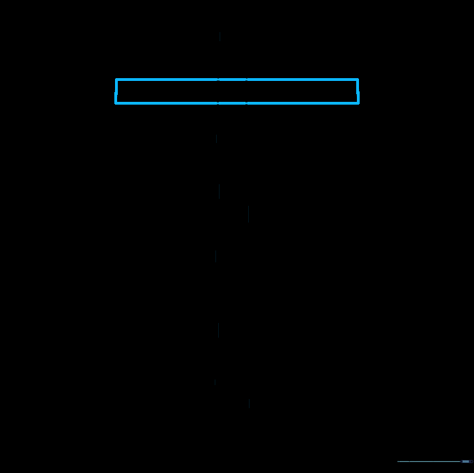 A horizontal rectangle intersecting the vertical beam to form a cross shape.