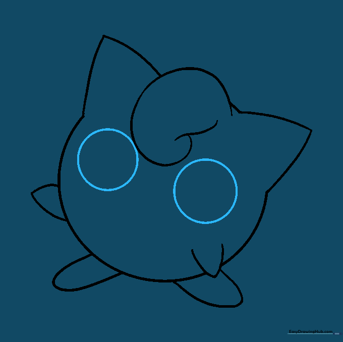 Two large circles drawn in the center of the face for the eyes.