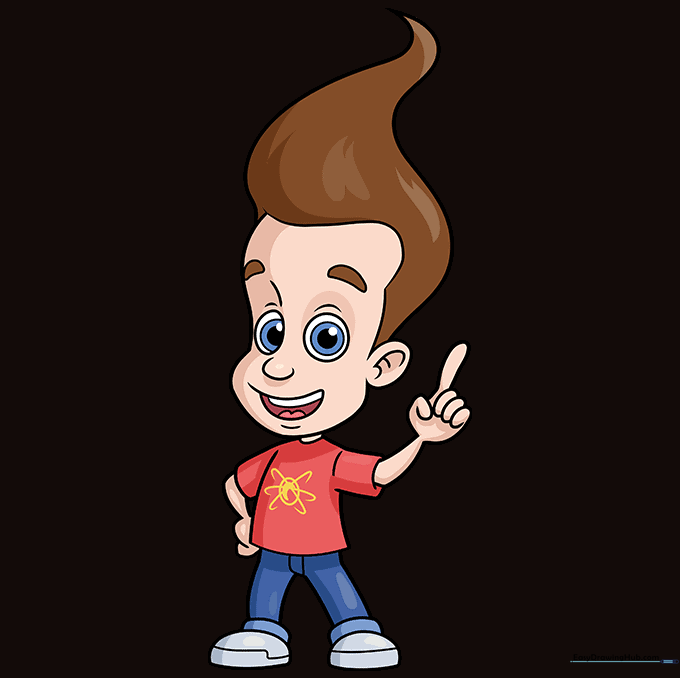Final colored drawing of Jimmy Neutron.