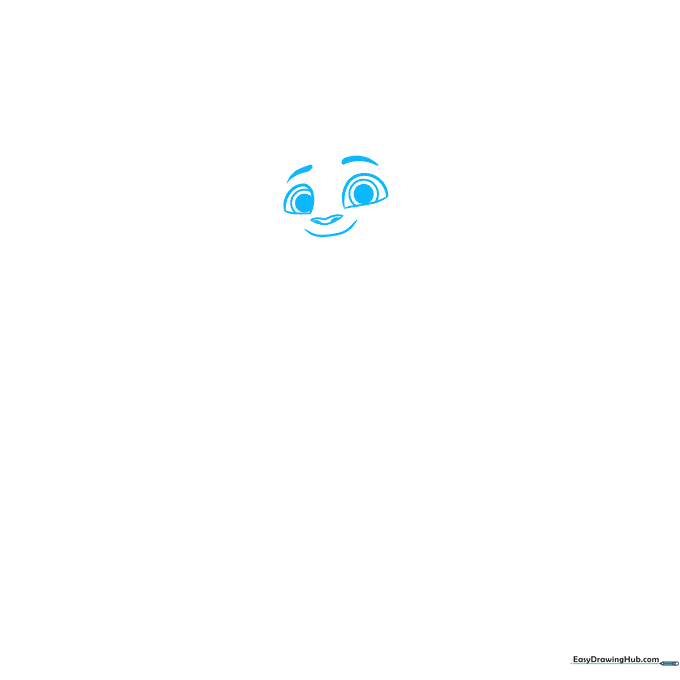 Close up of Judy Hopps' eyes and nose being drawn with pencil on white paper.