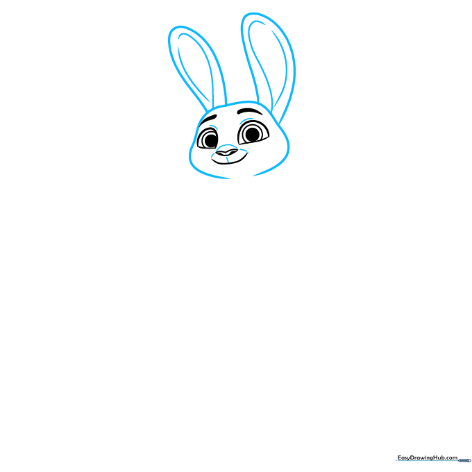 Outline of Judy Hopps' head shape and long rabbit ears.