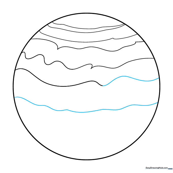 Adding a central band line to the planet's surface.