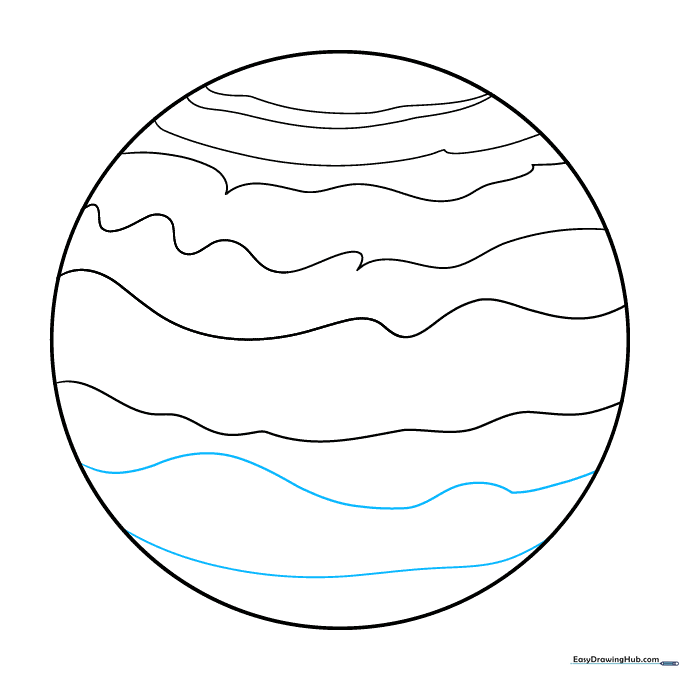 Adding two curved wavy lines to the southern hemisphere of the planet.