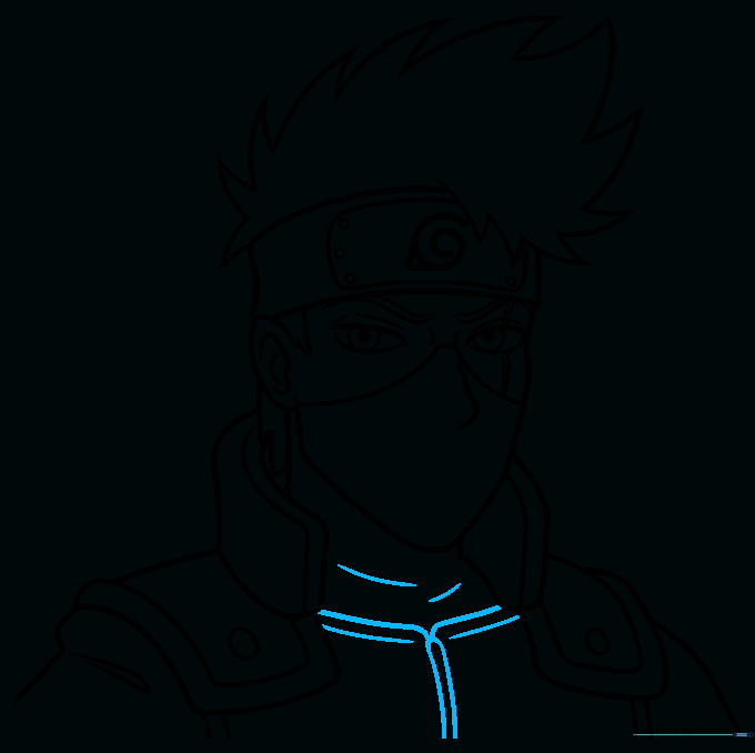 Final line art of Kakashi Hatake before coloring.