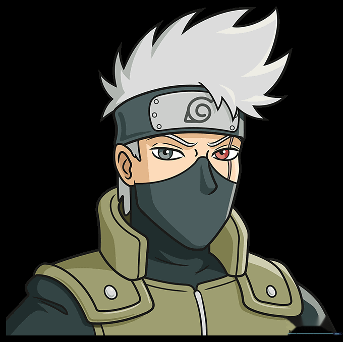 Fully colored drawing of Kakashi Hatake.