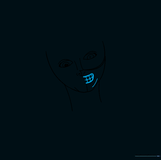 Adding the mouth details inside the mask area.