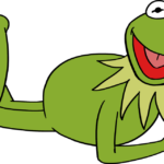 A colorful, finished illustration of Kermit the Frog standing.