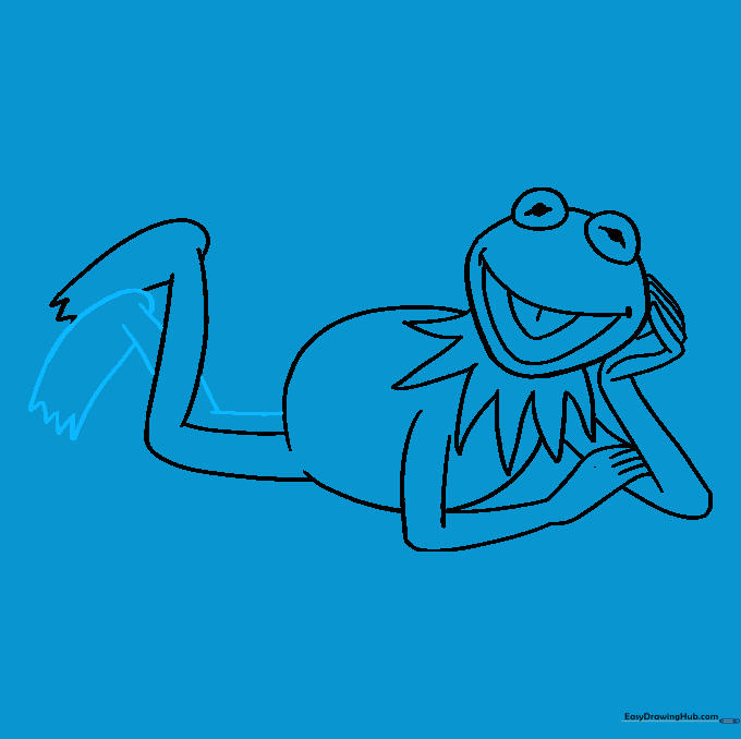 Completing the second leg and foot to finish the outline.