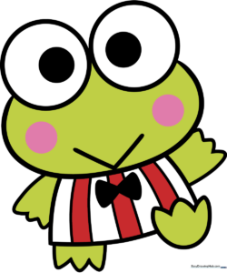 A colorful, finished drawing of Keroppi from Sanrio, showcasing his green skin and cheerful expression.