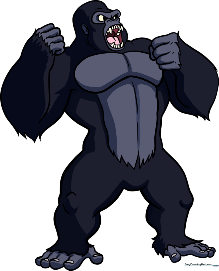 A finished, high-quality illustration of King Kong, showcasing the final result of the tutorial.