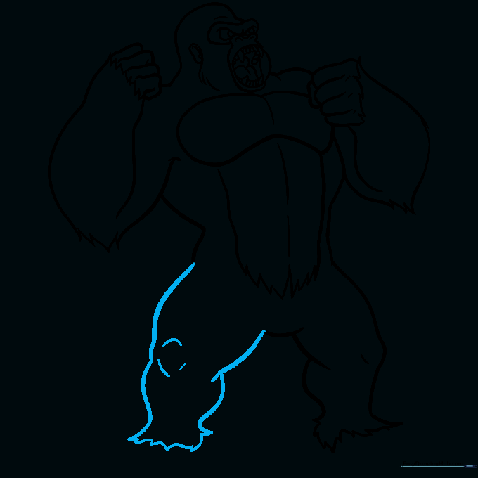 Adding the second leg and knee detail to the King Kong character.