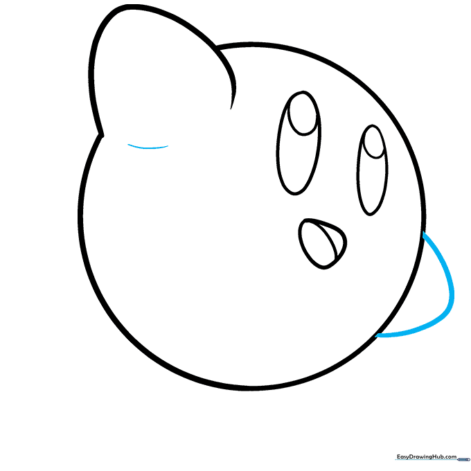 A second arm added to the opposite side of Kirby's body to complete his pose.
