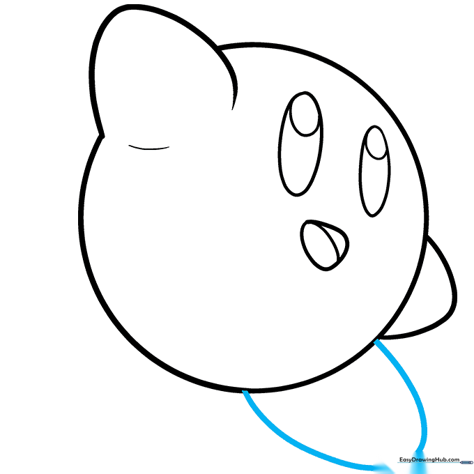 A large, rounded foot shape drawn at the base of Kirby's body.