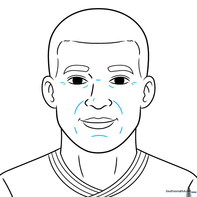 Adding subtle contour lines to the face for depth and realism.