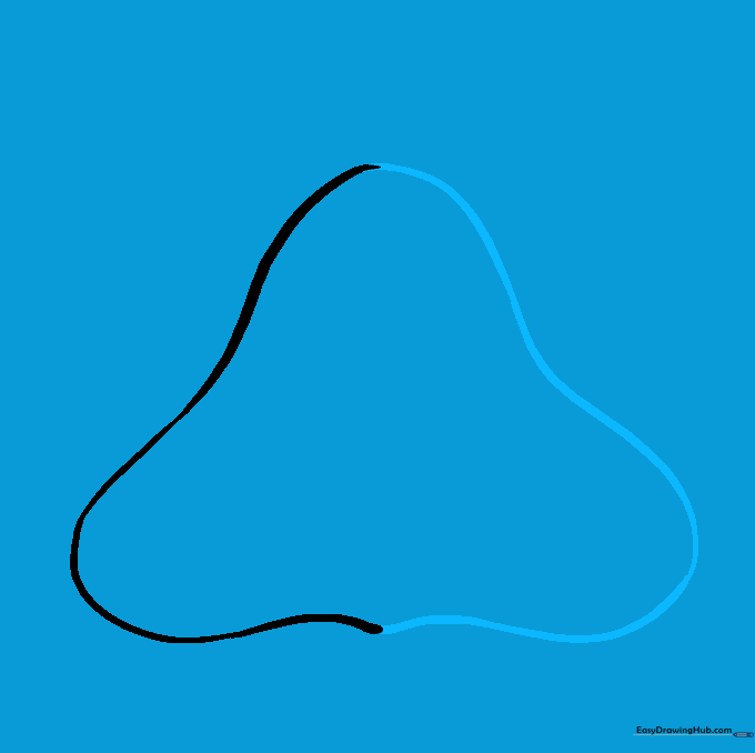 Two symmetrical curved lines forming the outline of the hood.