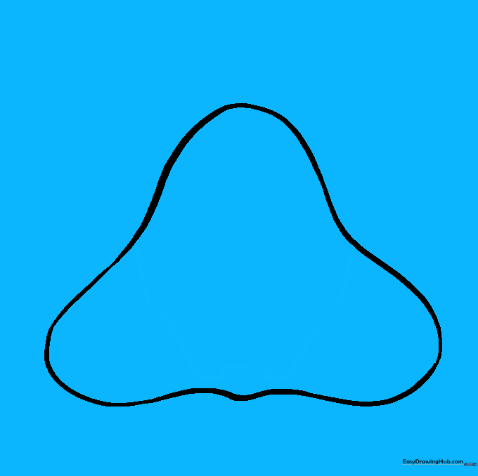 The lower jaw section of the mask drawn with sharp, angular lines.