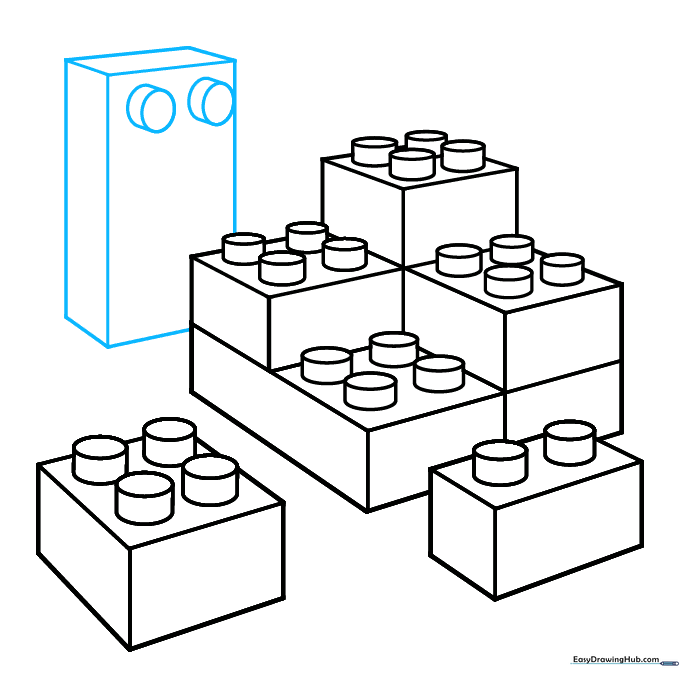 Adding a tall background brick to create depth in the drawing.