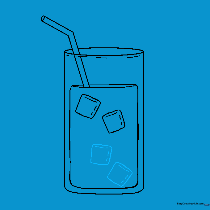 Additional ice cubes added to the glass to make it look full.