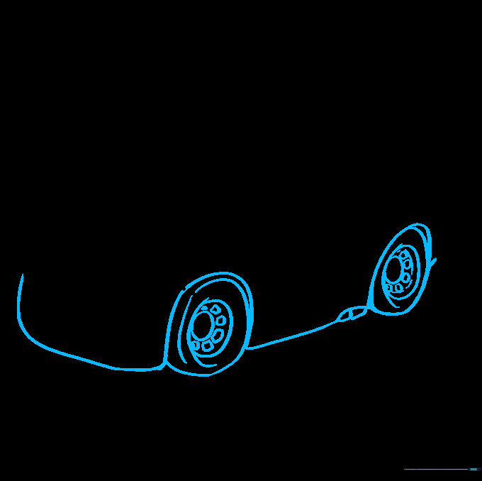Adding the wheels and hubcap details within the wheel wells.
