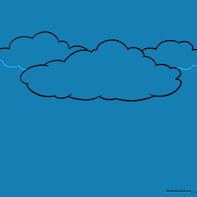 The bottom edges of the background clouds are defined with curved lines.