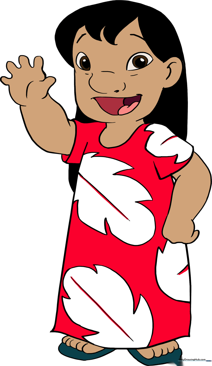 Full-color illustration of Lilo from Lilo & Stitch, showcasing the final result of the tutorial.