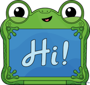 Colorful, finished drawing of Lilypad from Toy Story, displayed as a friendly, smiling tablet character.