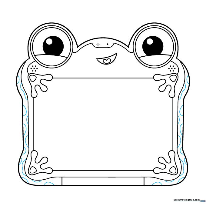 Adding decorative spots and wavy patterns to the tablet edges.