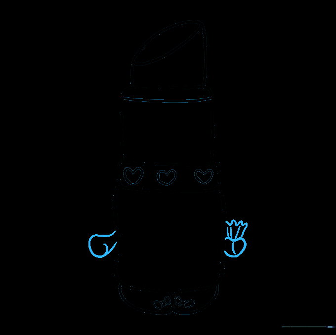 Two arms added to the sides, with one hand holding a wavy tissue.