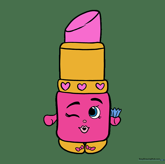 The fully colored Lippy Lips character with vibrant pink and red tones.