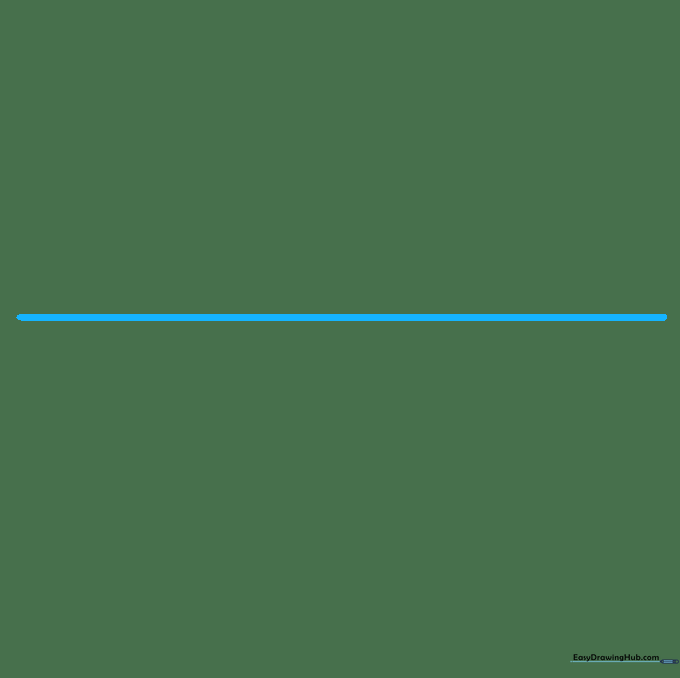A single horizontal pencil line on a white background used as a guide for drawing lips.