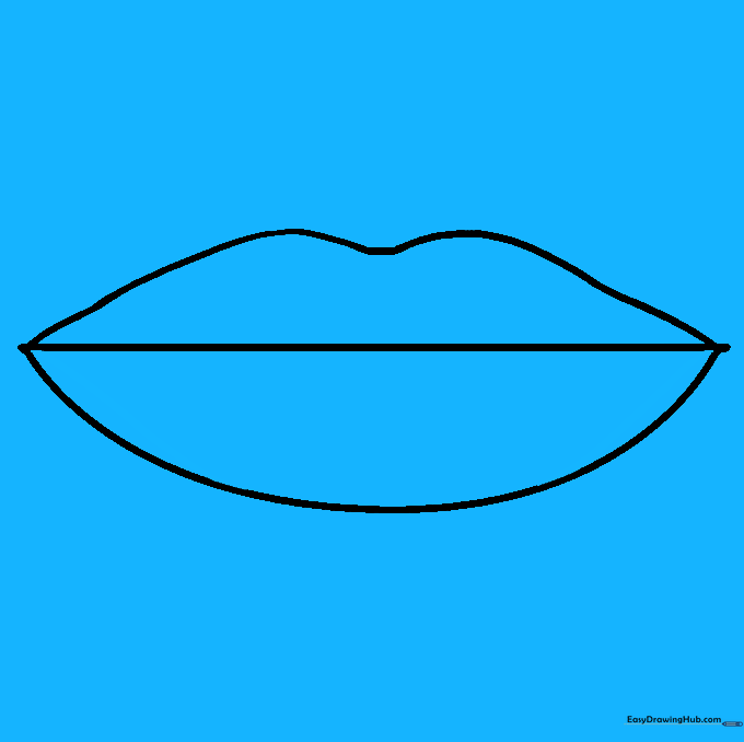 A curved line added inside the bottom lip to show depth.