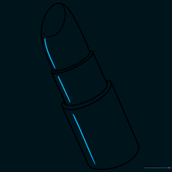 Adding contour lines to the lipstick and tube to create a 3D dimensional effect.