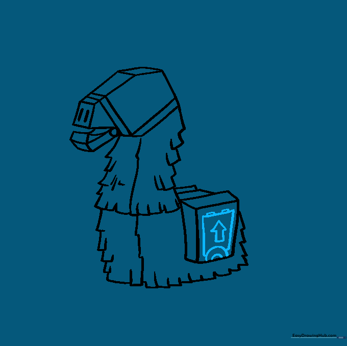 Adding decorative saddle details and symbols to the Llama's side.