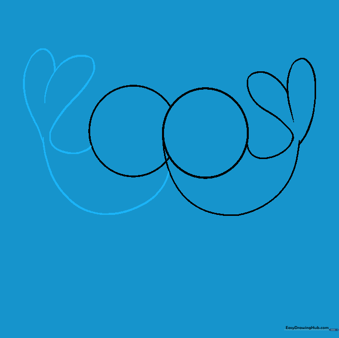 The outline of the second bird's body mirroring the first.