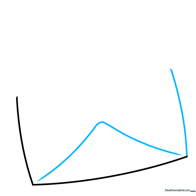 A rectangular envelope outline with a small triangle shape drawn inside.