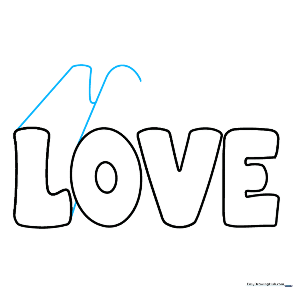 Adding perspective lines to the letters L and O.