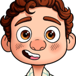 A colorful, finished illustration of the character Luca, ready for young artists to replicate.