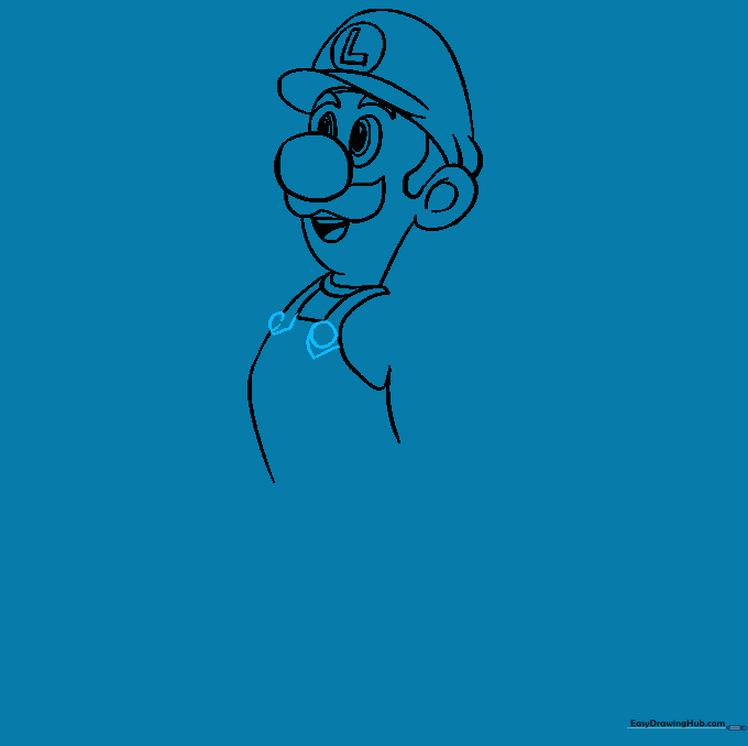 Luigi's overalls featuring the straps and button details.