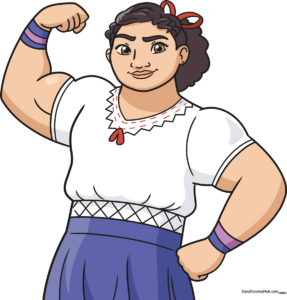 Full-color illustration of Luisa from Encanto, showcasing her strong character design.